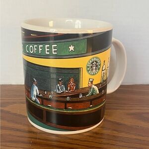 Starbucks Mug with Vintage Cafe Design night hawks